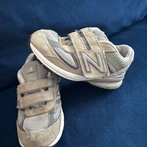 New Balance Kids' Tan and Gray Sneakers